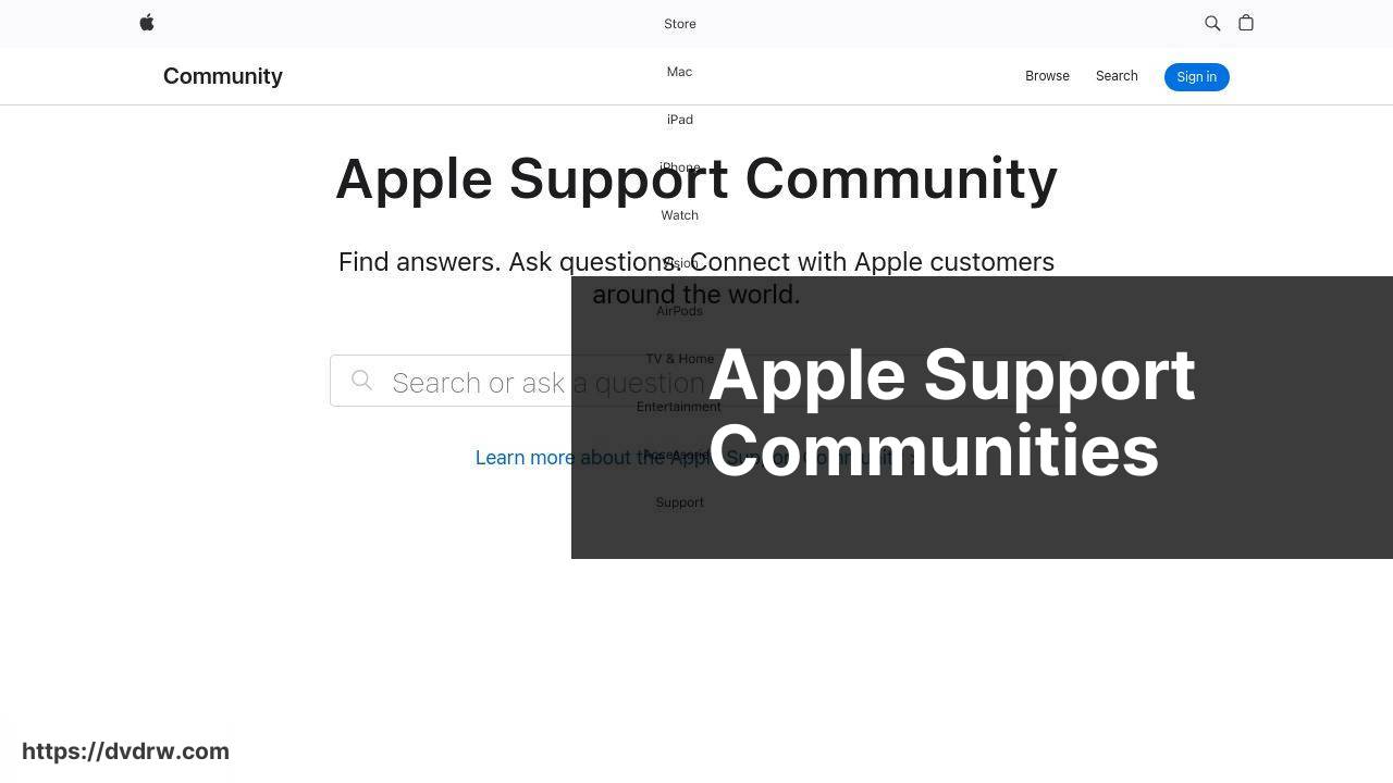 https://discussions.apple.com/ screenshot