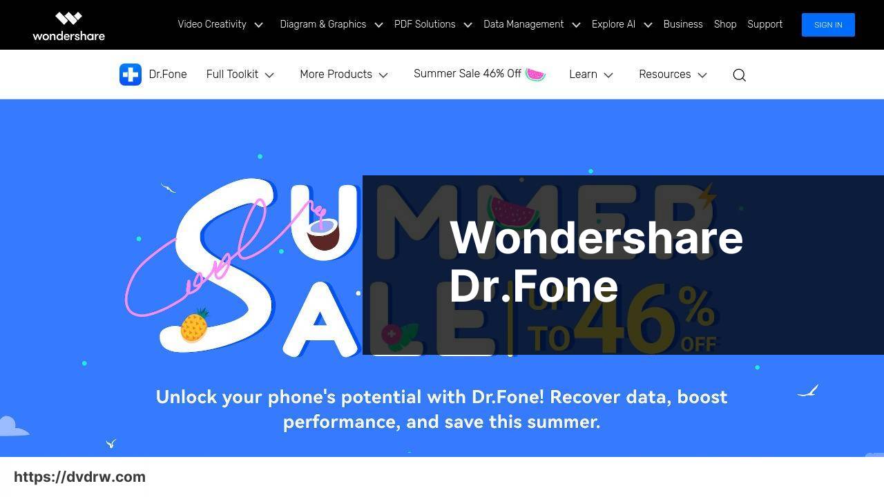 https://drfone.wondershare.com/ screenshot