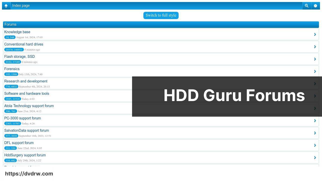 https://forum.hddguru.com/ screenshot