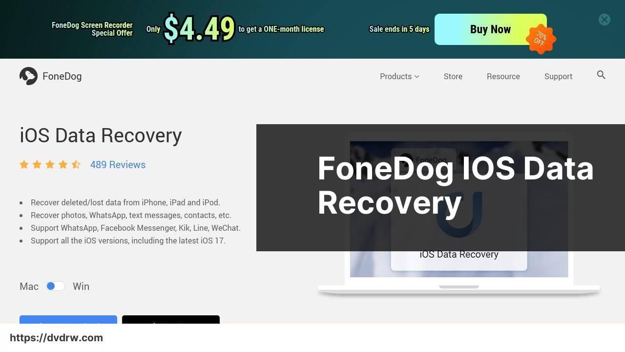 https://www.fonedog.com/ios-data-recovery/ screenshot