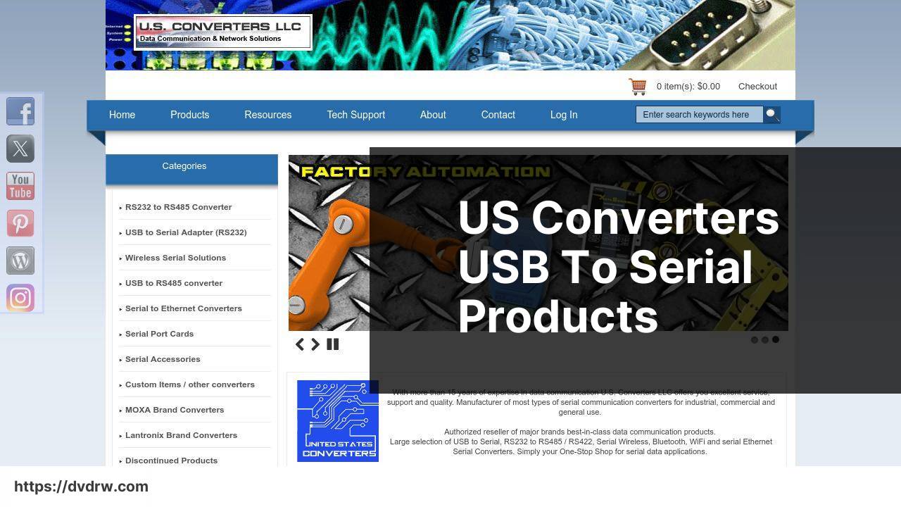 https://www.usconverters.com/ screenshot